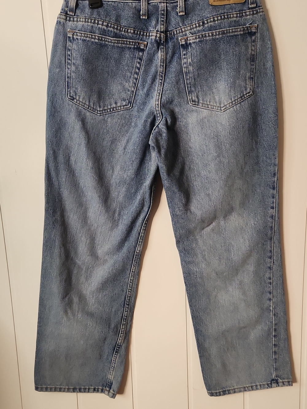 90s Eddie Bauer Light Blue Relaxed Straight 100% Cotton Thick Baggy  Jeans